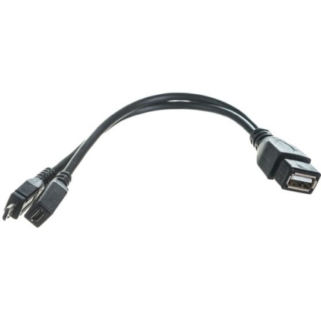 Переходник USB 2.0 Type-A - micro USB-B+micro USB-B Cablexpert A-OTG-AFBM-04 0.15 м черный