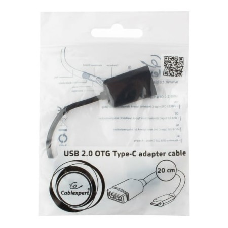 Переходник USB 2.0 Type-A - USB 2.0 Type-C Cablexpert A-OTG-CMAF2-01 0.2 м черный