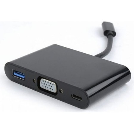 Переходник USB 2.0 Type-C - VGA + USB 3.0 Type-A + USB Type-C Cablexpert A-CM-VGA3in1-01 0.15 м черный
