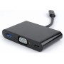 Переходник USB 2.0 Type-C - VGA + USB 3.0 Type-A + USB Type-C Cablexpert A-CM-VGA3in1-01 0.15 м черный