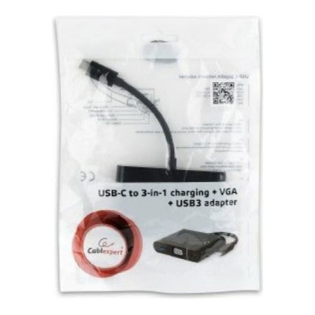 Переходник USB 2.0 Type-C - VGA + USB 3.0 Type-A + USB Type-C Cablexpert A-CM-VGA3in1-01 0.15 м черный