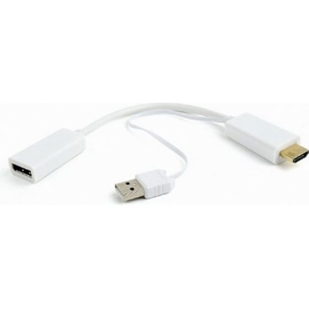 Переходник USB Type A+HDMI - DisplayPort Cablexpert DSC-HDMI-DP белый