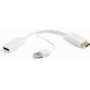 Переходник USB Type A+HDMI - DisplayPort Cablexpert DSC-HDMI-DP белый