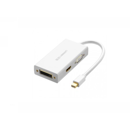 Переходник mini DisplayPort - HDMI+VGA+DVI Ugreen MD114 (20418) белый