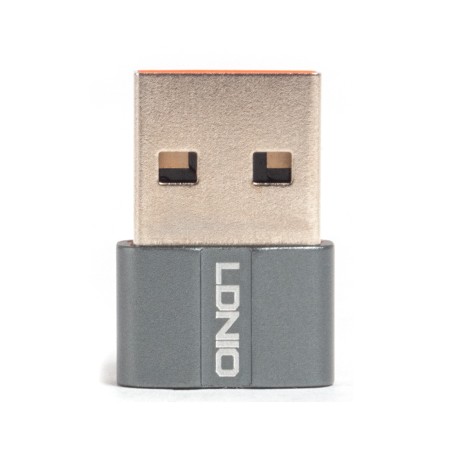 Переходник USB 2.0 Type-A - USB 2.0 Type-C LDNIO LC150 0.15 м серый