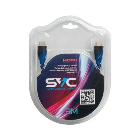 Кабель HDMI - HDMI SVC HR0300BL-B 3 м черный/синий