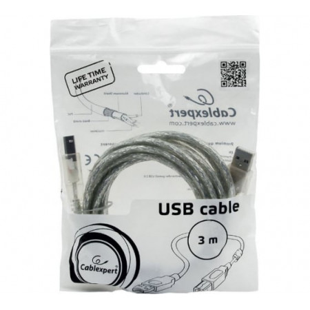 Кабель USB 2.0 Type-A - USB 2.0 Type-B Cablexpert CCF-USB2-AMBM-TR-10 3 м белый