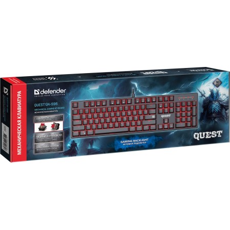Клавиатура проводная Defender Quest GK-596 (45596) чёрный
