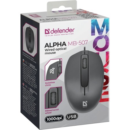 Мышь проводная Defender Alpha MB-507 (52507) чёрный