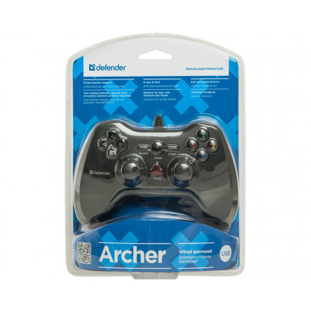 Джойстик проводной Defender Archer (64248) черный