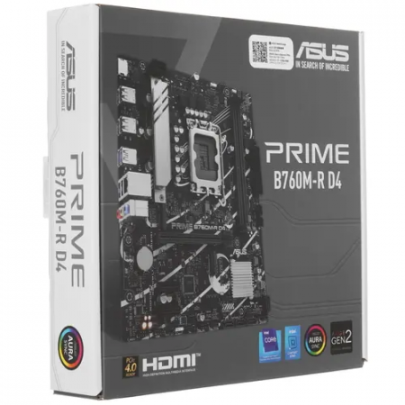 Материнская плата ASUS PRIME B760M-R D4 черный