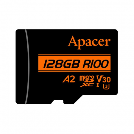 128 ГБ Карта памяти Apacer AP128GMCSX10U8-R microSDXC чёрный + адаптер