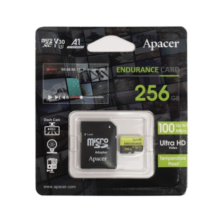 256 ГБ Карта памяти Apacer microSDXC (AP256GEDM1D05-R) чёрный + адаптер