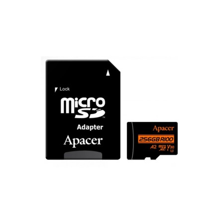 256 ГБ Карта памяти Apacer microSDXC (AP256GMCSX10U8-R) чёрный + адаптер