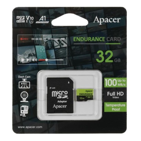 32 ГБ Карта памяти Apacer microSDHC (AP32GEDM0D05-R) чёрный + адаптер