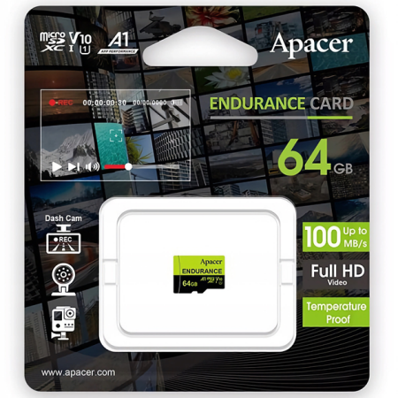 64 ГБ Карта памяти Apacer microSDXC (AP64GEDM1D05-R) чёрный + адаптер