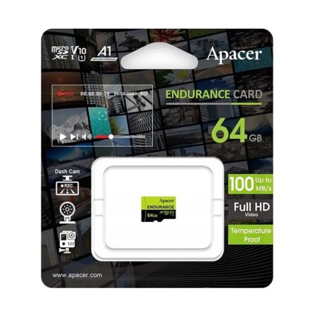64 ГБ Карта памяти Apacer microSDXC (AP64GEDM1D05-R) чёрный + адаптер