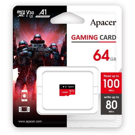 64 ГБ Карта памяти Apacer microSDXC (AP64GMCSX10U7-RAGC) чёрный