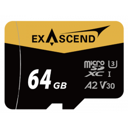 64 ГБ Карта памяти Exascend Catalyst (EX64GUSDU1-AD) microSDXC чёрный + адаптер