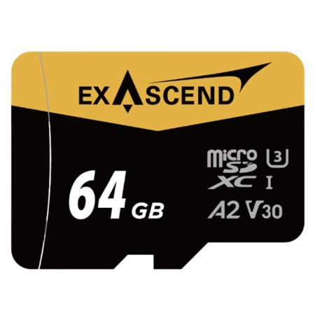 64 ГБ Карта памяти Exascend Catalyst microSDXC (EX64GUSDU1-AD) чёрный + адаптер