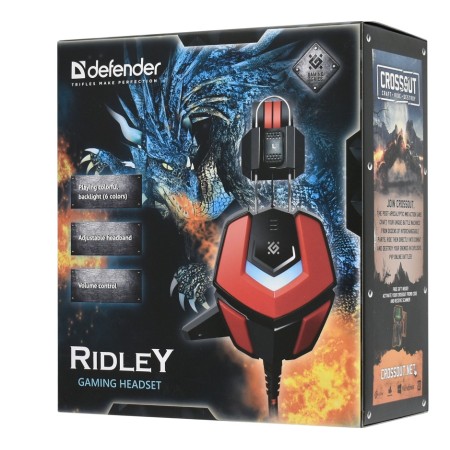 Наушники Defender Ridley (64542) черный/красный
