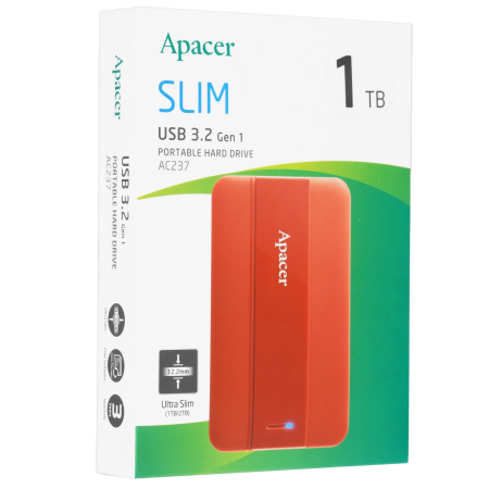 1 ТБ Внешний жесткий диск Apacer AC237 (AP1TBAC237R-1) красный
