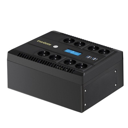 ИБП ExeGate LHB-1000.LCD.AVR.8SH.CH.RJ.USB черный (С АККУМУЛЯТОРОМ)