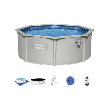 Бассейн с жесткими стенками Bestway Hydrium 56574 (360x120 см) серый