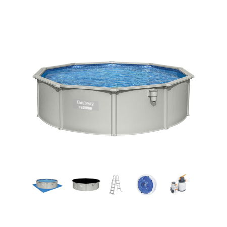 Бассейн каркасный Bestway Hydrium 56384 (460х120 см) серый