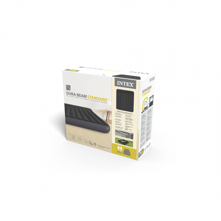 Матрас надувной Intex 64144 чёрный 203х183х25 см (без насоса)