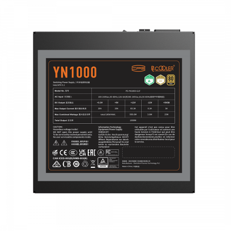 Блок питания PCCooler YN1000 (P5-YN1000-G1F) чёрный
