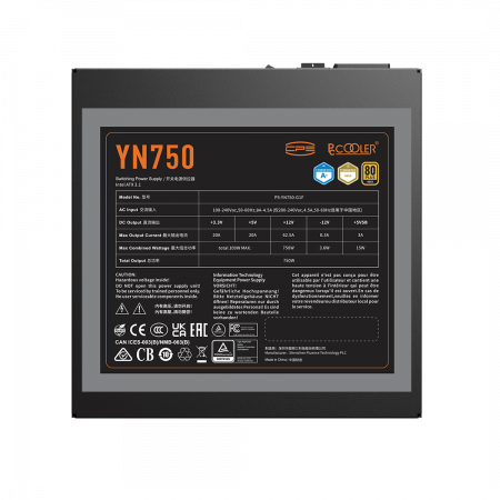 Блок питания PCCooler YN750 (P5-YN750-G1F) чёрный