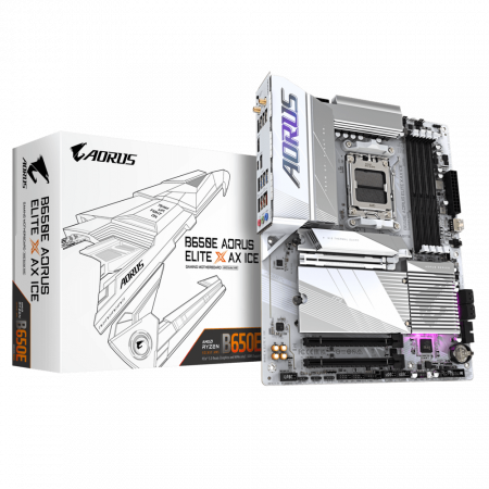 Материнская плата Gigabyte B650E AORUS ELITE X ICE белый