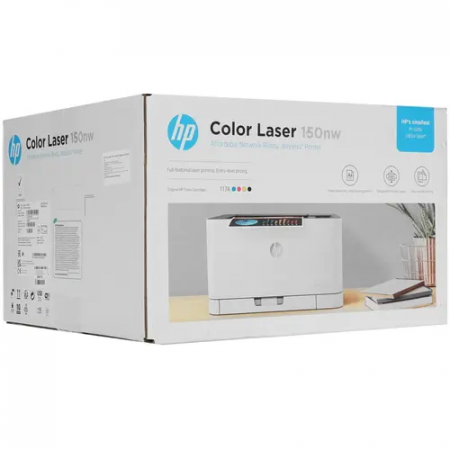 Принтер лазерный HP Color LaserJet 150nw (4ZB95A) белый