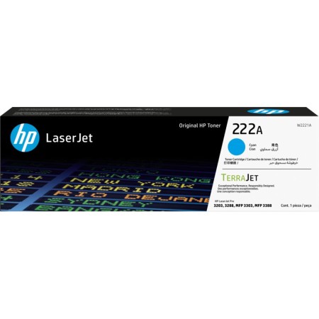 Тонер-картридж лазерный HP 222A (W2221A) голубой (с чипом)