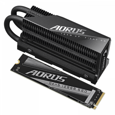 1 ТБ SSD диск Gigabyte AORUS Gen5 12000 (1Tb/M2 AG512K1TB) черный