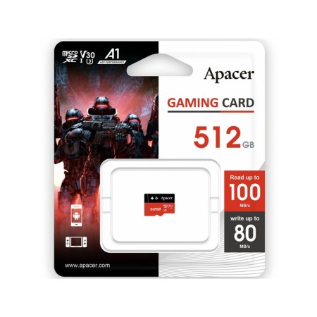 512 ГБ Карта памяти Apacer microSDXC (AP512GMCSX10U7-RAGC) чёрно-красный