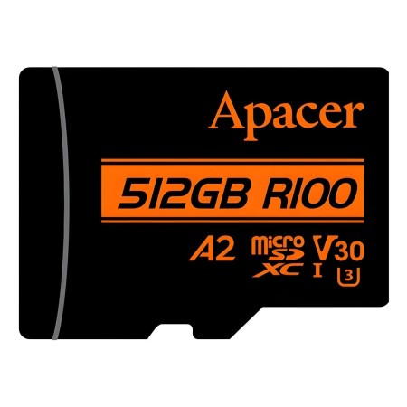 512 ГБ Карта памяти Apacer microSDXC (AP512GMCSX10U8-R) чёрный + адаптер