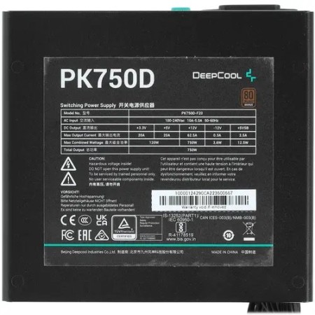 Блок питания DEEPCOOL PK750D (R-PK750D-FA0B-EU) чёрный