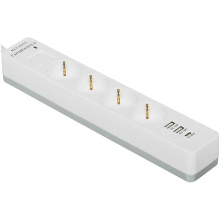 Сетевой фильтр Гарнизон EPS-OP-4-CU2-W-2 белый