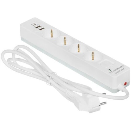 Сетевой фильтр Гарнизон EPS-OP-4-CU2-W-2 белый 2м