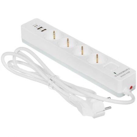 Сетевой фильтр Гарнизон EPS-OP-4-CU2-W-2 белый