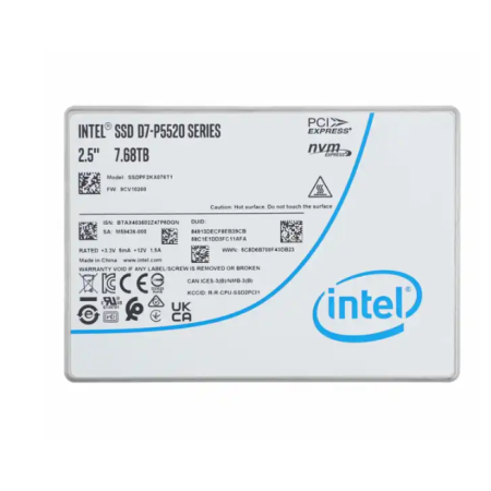 7.68 ТБ SSD диск Intel D7-P5520 (SSDPF2KX076T1N1) серебристый