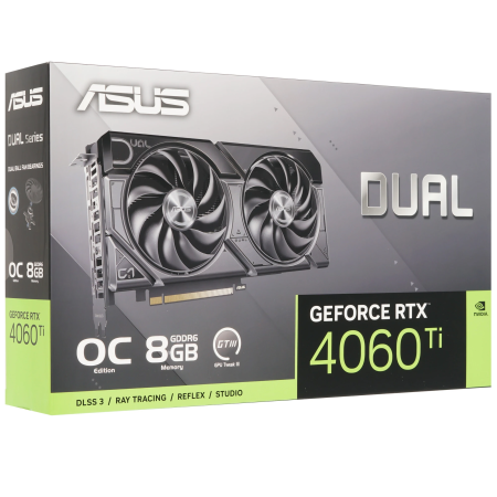 Видеокарта Asus GeForce RTX 4060 Ti Dual EVO OC Edition (DUAL-RTX4060TI-O8G-EVO) 8 Гб черный