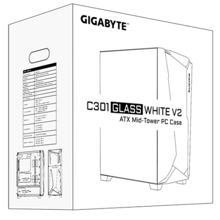 Корпус GIGABYTE C301 GLASS WHITE V2 (C301GW V2) белый