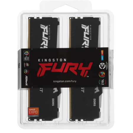 Оперативная память Kingston FURY Beast RGB (AMD) (KF560C30BBEAK2-32) 32 ГБ чёрный