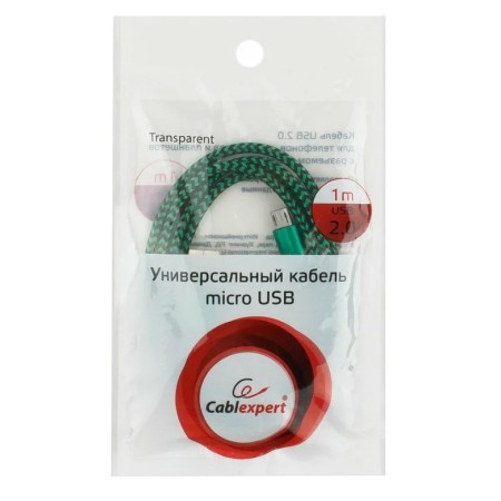 Кабель micro USB - USB 2.0 Type-A Cablexpert CC-mUSB2gn1m 1 м зеленый