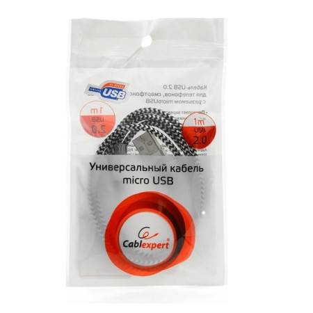 Кабель micro USB - USB 2.0 Type-A Cablexpert CC-mUSB2sr1m 1 м серебристый