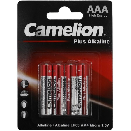 Батарейка Camelion LR03-BP4 AAA [LR03] 4 шт красный/серебристый