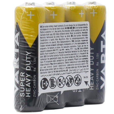 Батарейка Varta R6P/MN1500 AA [R6P] 4 шт черный/желтый